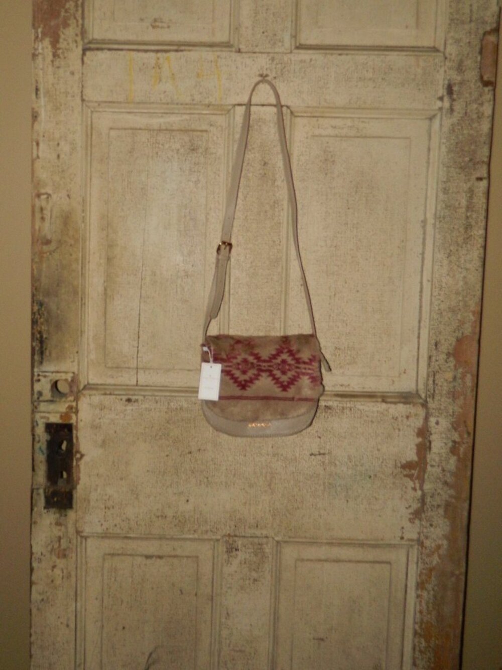 Simply southern Sherpa Saddle Aztec Crossbody Purse